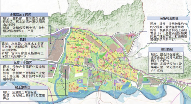 包頭市中心城區(qū)工業(yè)空間布局優(yōu)化與發(fā)展方向指引示意圖